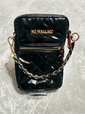 MZ Wallace Nylon Top Handle Black Bag Clean Interior Card Slots